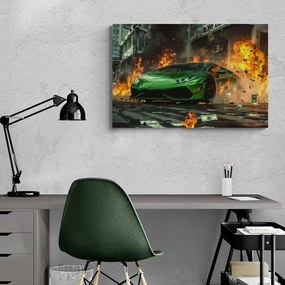 Tablou Lamborghini verde Huracan
