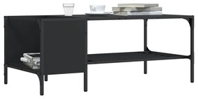 vidaXL Măsuță de cafea cu raft, negru, 100x51x40 cm, lemn