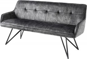 Bancheta cu aspect retro Euphoria 160cm, gri inchis