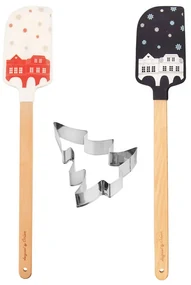 Spatulă de bucătărie + formă de prăjiturele albastră