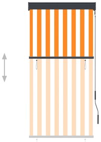 Jaluzea tip rulou de exterior, alb si portocaliu, 80 x 250 cm portocaliu si alb, 80 x 250 cm