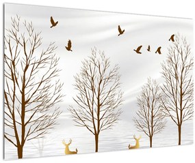 Tablou - Cerb lângă râu (90x60 cm)