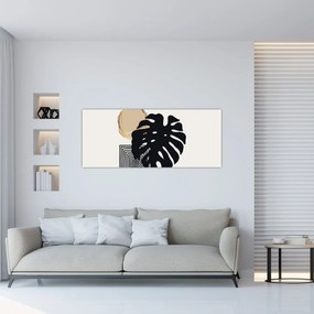 Tablou - Abstracție cu frunze tropicale N⁰2 (120x50 cm)