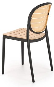 Scaun plastic K529 negru/natur