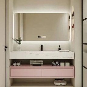 Oglindă Baie LED și Dezaburire Elit’s Premium: Senzor Touch, Lumina Rece, Caldă și Neutră, 100x80cm, Lumina Ambientală Spate