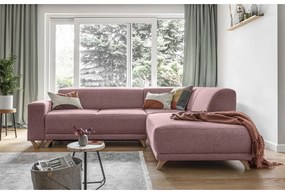 Colțar roz extensibil/cu spațiu de depozitare (cu colț pe partea dreaptă/în formă de ”L”) Classy Sophie – Miuform