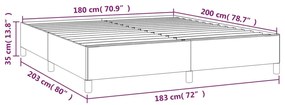 Pat continental cu saltea, crem, 180x200 cm, textil Crem, 35 cm, 180 x 200 cm