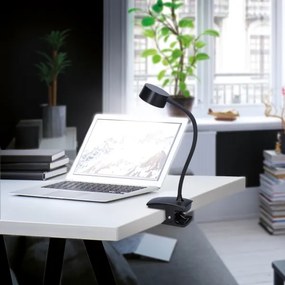 Lampă LED flexibilă dimabilă cu clemă Solight WO3001-B LED/2W/5V 3000/4000/6500K negru