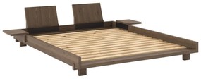 Pat matrimonial maro din lemn de pin cu somieră 160x200 cm Social – Karup Design