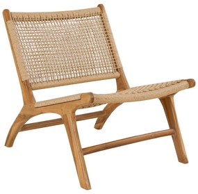 Fotoliu cu taburet în culoare naturală țesut Derby – House Nordic