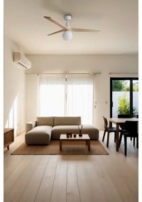 Ventilator de tavan FARO 34280-11L KLIM M 1xE27/15W/230V lemn/alb + telecomandă