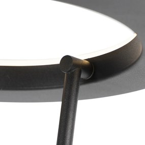 Lampă de podea modernă neagră cu LED și braț de citit - Divine