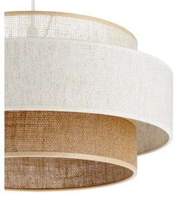 Lustră pe cablu BOHO 1xE27/60W/230V Ø 40 cm alb/iută