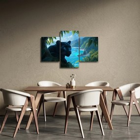 Tablou - Pantera neagră în junglă (90x60 cm)