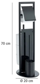 WENKO 24982800 - Set WC RAVINA 20x70 cm inox/negru