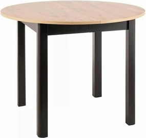 Masa extensibila DANTE, stejar artisan/negru mat, PAL laminat, 102/142