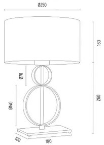 Veioza, lampa de masa design modern Perseo crem, auriu, verde