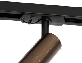 Sistem modern de iluminat pe șine cu 5 spoturi bronz închis monofazat GU10 35 mm - Iconic Jeana Luxe