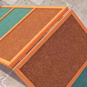 PawHut Rampă pentru Agilitate câini, pliabilă, înălțime reglabilă, antiderapantă, molid, până la 40 kg, 173 x 59 x 66 cm, Portocaliu/Verde | Aosom Romania