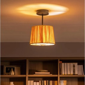 Brilagi - Lustră LED aplicată CERIA BOHO 1xE27/60W/230V Ø 20 cm negru/rafie