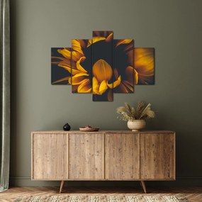 Tablou - Floarea-soarelui în fundal negru (150x105 cm)