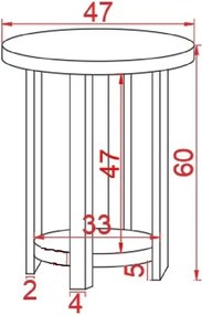 Masuta de cafea lemn ,rotund Homs, seria A-620, 47X 47 x 60 cm,30014