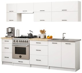 Set de bucătărie 240 cm Ozara VI (Alb). 1070945