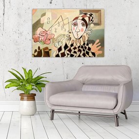 Tablou - Cubismul - arlechin și trandafir (90x60 cm)