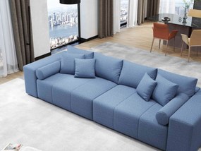 Canapea extensibilă dumonde cu ladă de depozitare si sezut confortabil din spuma high-density, Marbela Enjoy Blue XXL 295x100 cm