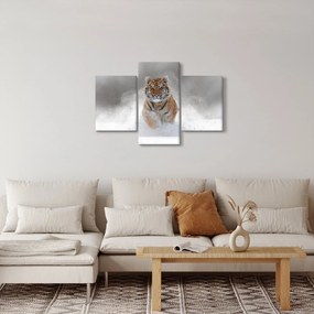 Tablou cutigru fugind prin zăpadă (90x60 cm)