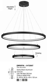 Lustra LED dimabila design circular EMPATIA D-80cm