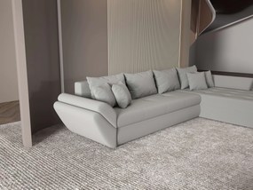 Colțar extensibil dumonde cu ladă de depozitare si sezut confortabil din spuma high-density, Loana XL Royal Gri II 335x185 cm