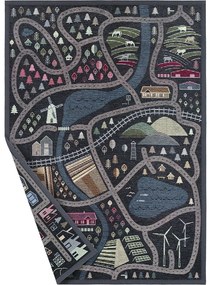 Covor cu 2 fețe Narma Ülejõe, 140 x 200 cm, negru