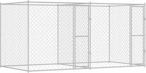 vidaXL Cușcă pentru câine Argintiu 400 x 200 x 200 cm Oțel Galvanizat