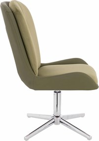 HR690CROSS Scaun Velvet&amp;soft Piele Pu Măsline/Khaki Bază Cromata