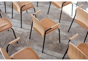 Scaune de dining maro/maro coniac cu cotiere/stivuibile 2 buc. cu aspect de lemn de nuc Book – Gazzda