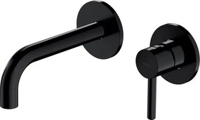 Baterie lavoar incastrata Omnires Y monocomanda finisaj negru semimat fara corp ingropat