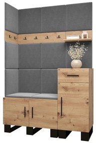 Set mobilier pentru hol Amanda 10 (Stejar artisan + gri închis). 1085941