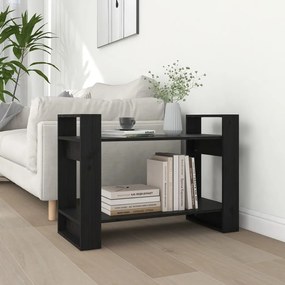 vidaXL Bibliotecă/Separator cameră negru 80x35x56,5 cm lemn masiv pin