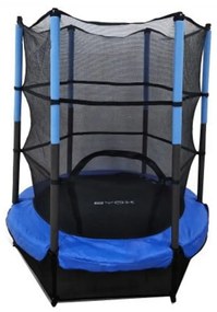 Trambulina copii cu plasa de protectie NOVOKIDS™ 55 Safety Trampoline, Pentru interior si exterior, Diametru 140 cm, Husa protectie ploaie inclusa,