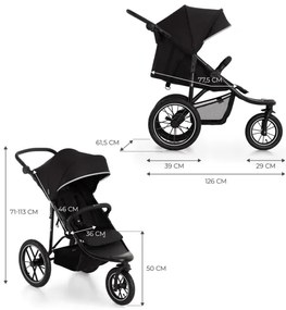 KINDERKRAFT HELSI2 - cărucior sport, negru