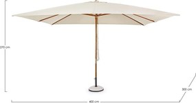 Umbrelă de soare bej 300x400 cm Syros – Bizzotto