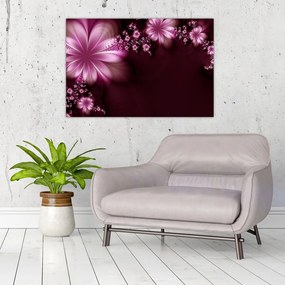 Tablou cu abstracție - flori (90x60 cm)