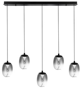 Lustra LED suspendata design modern PAMELA 5 LINE fumuriu