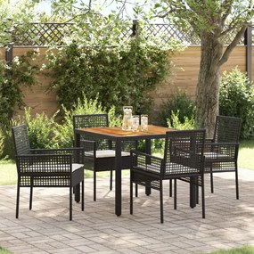 vidaXL Set de dining 3 piese cu perne bej din ratan.