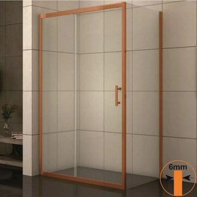 Cabina de dus dreptunghiulara Inter Ceramic cu usa glisanta 120x80 cm bronz - transparent