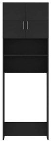 Dulap masina de spalat, negru, 64x25,5x190 cm, PAL Negru