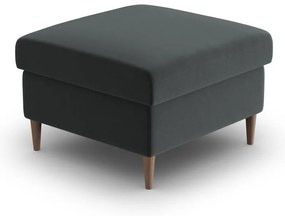 Taburet gri închis cu tapițerie din catifea Kyoto – Cosmopolitan Design