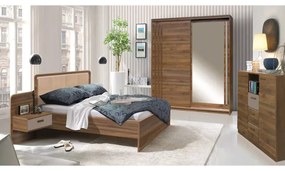 Dan Set Dormitor columbia, 3 piese, pat cu noptiere, dulap, comoda