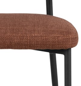 MAZZONI EXPORT IRIS Teracotă (material Basel 44) - SCAUN MODERN TAPIȚAT CU ȚESĂTURĂ ÎMPLETITĂ PENTRU SALON/SUFRAGERIE LOFT